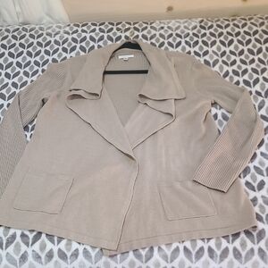 Croft & Barrow Women's Beige Open Front Blazer